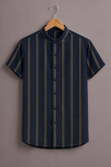 Men's Navy Gold Stripe Shirt