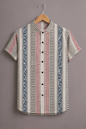 Men's Ethnic Stripe Art Shirt