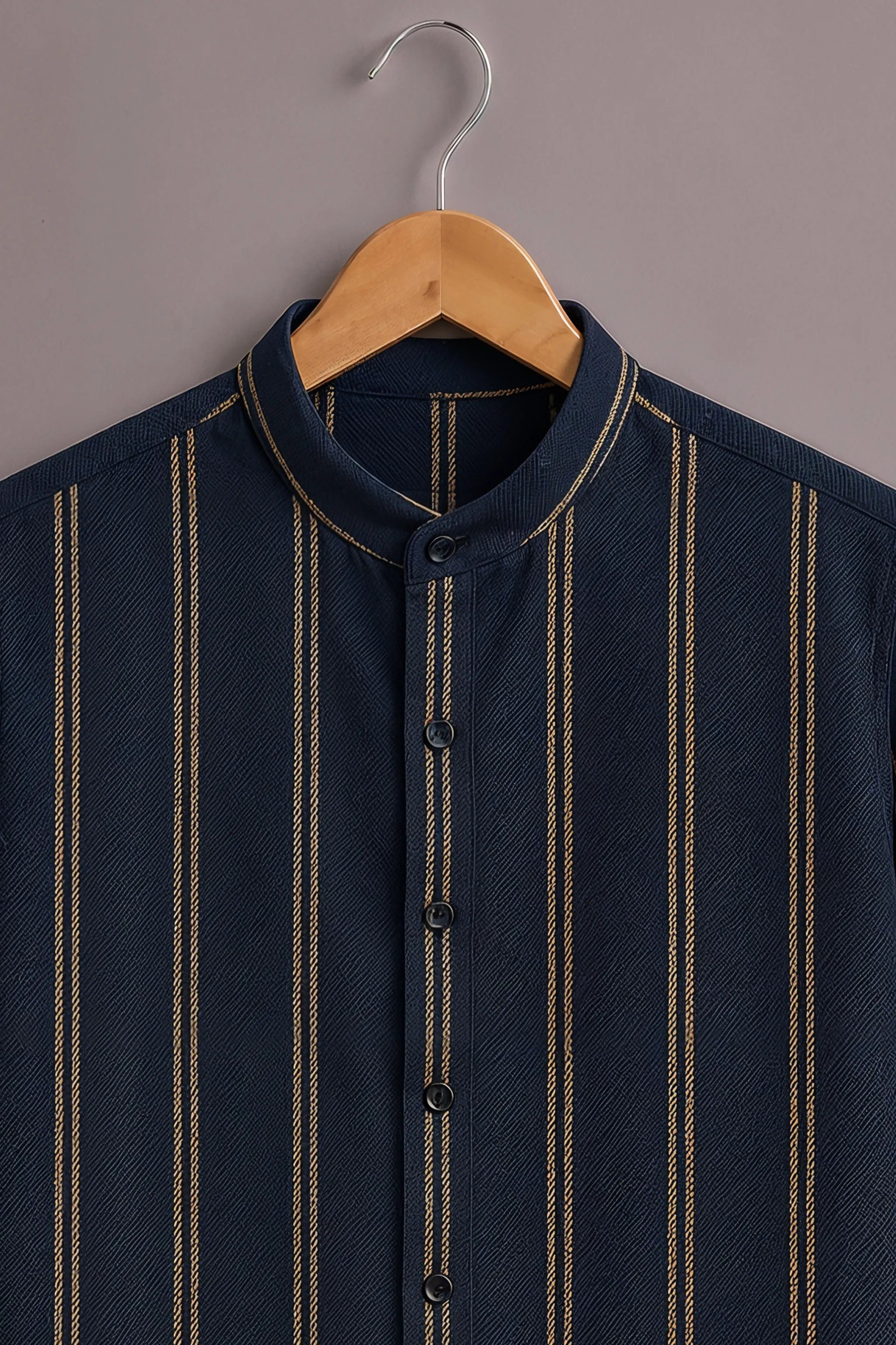 Men's Navy Gold Stripe Shirt