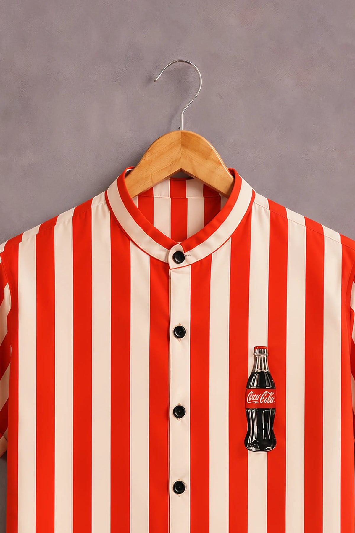 Red White Bottle Vertical Stripe Shirt