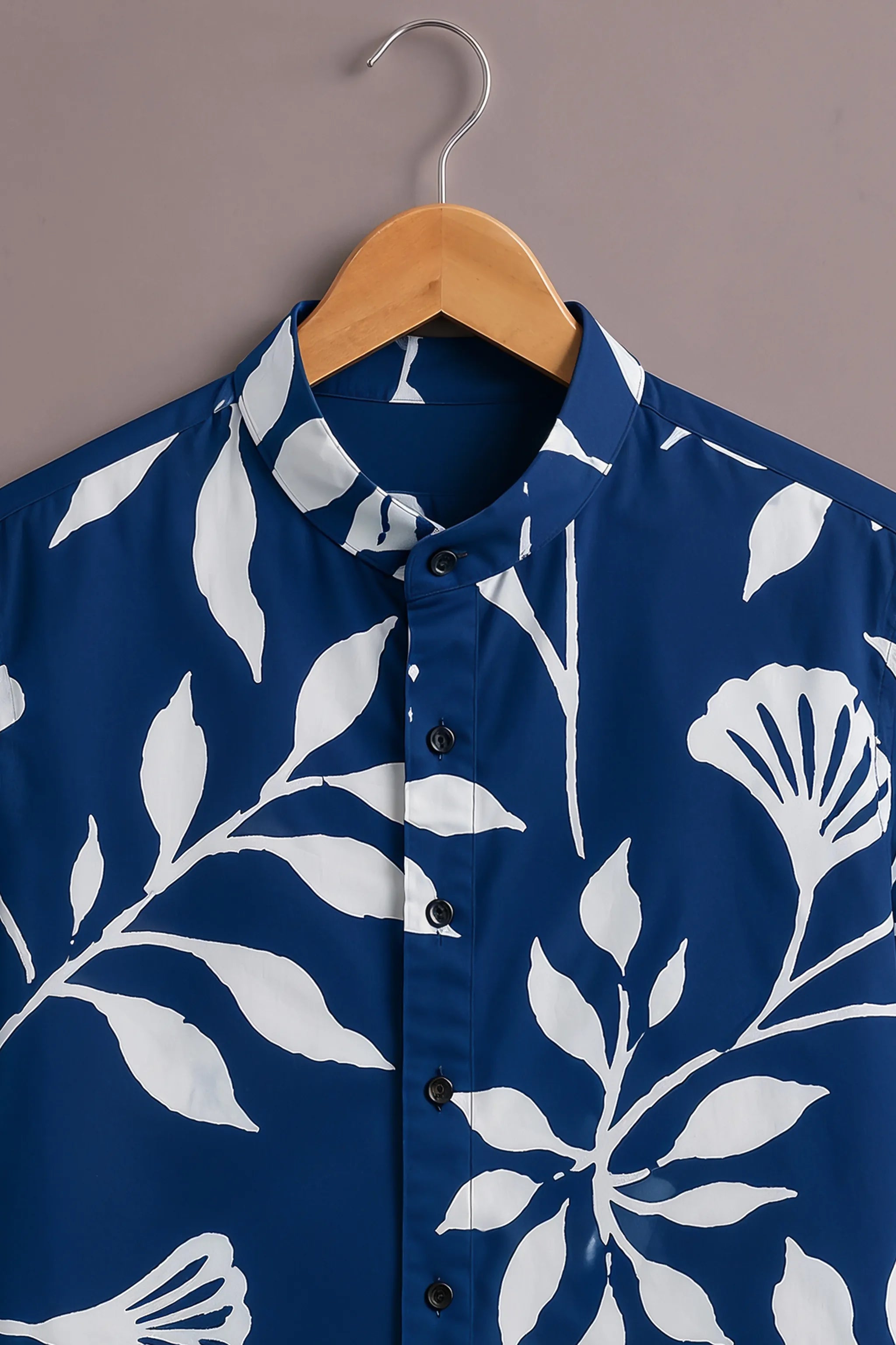 Men's Navy Foliage Art Shirt