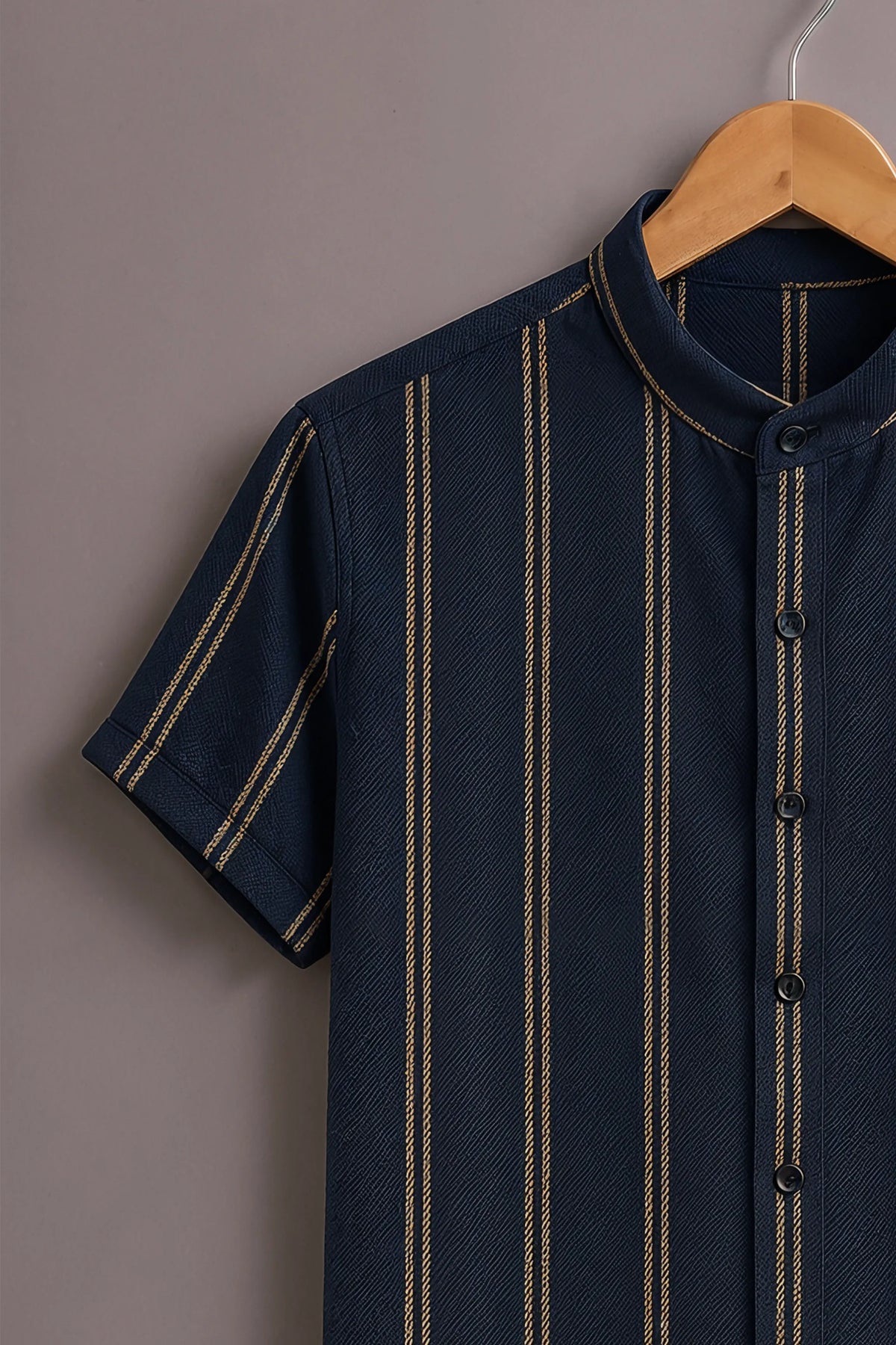 Men's Navy Gold Stripe Shirt
