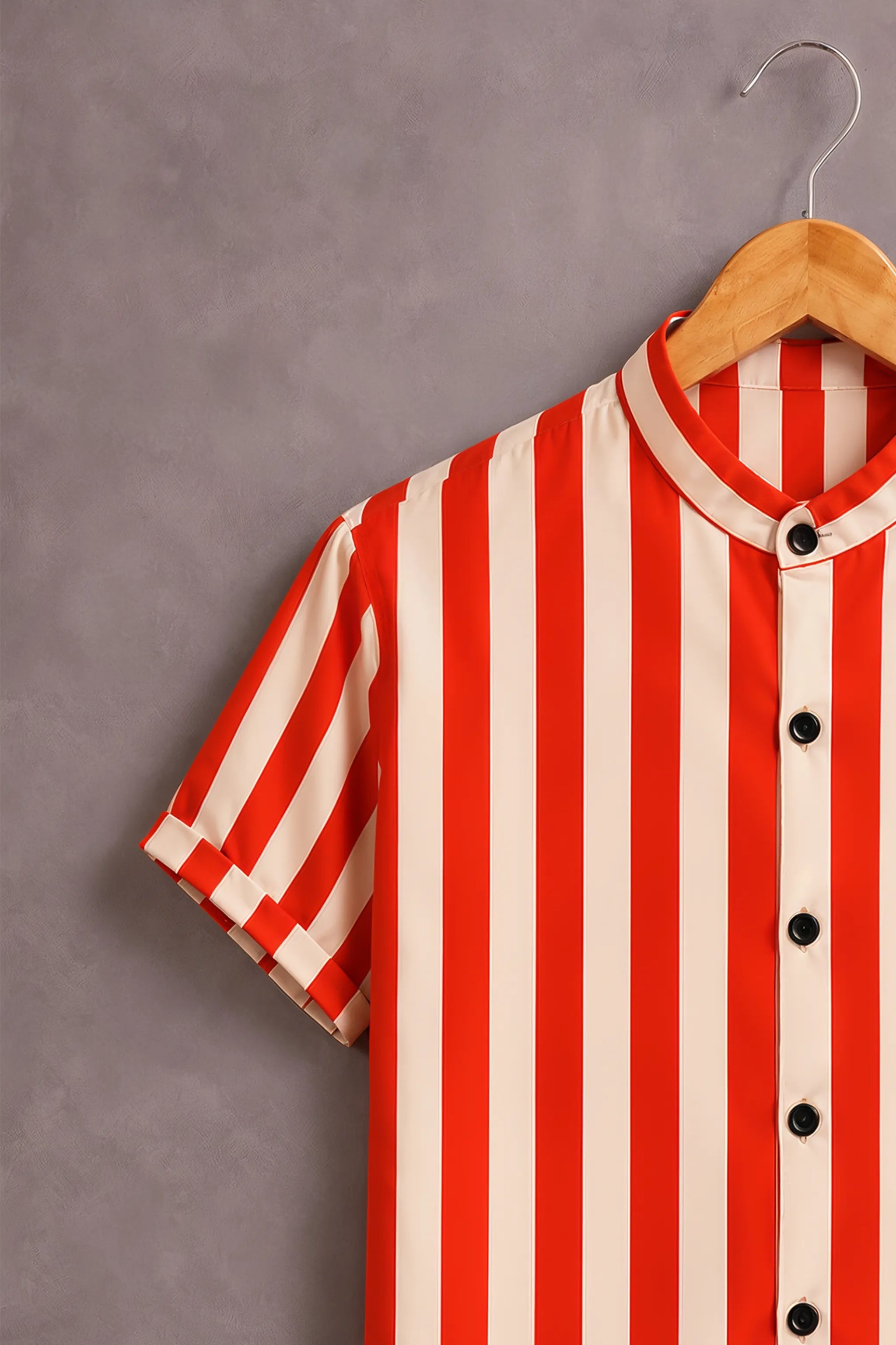 Red White Bottle Vertical Stripe Shirt